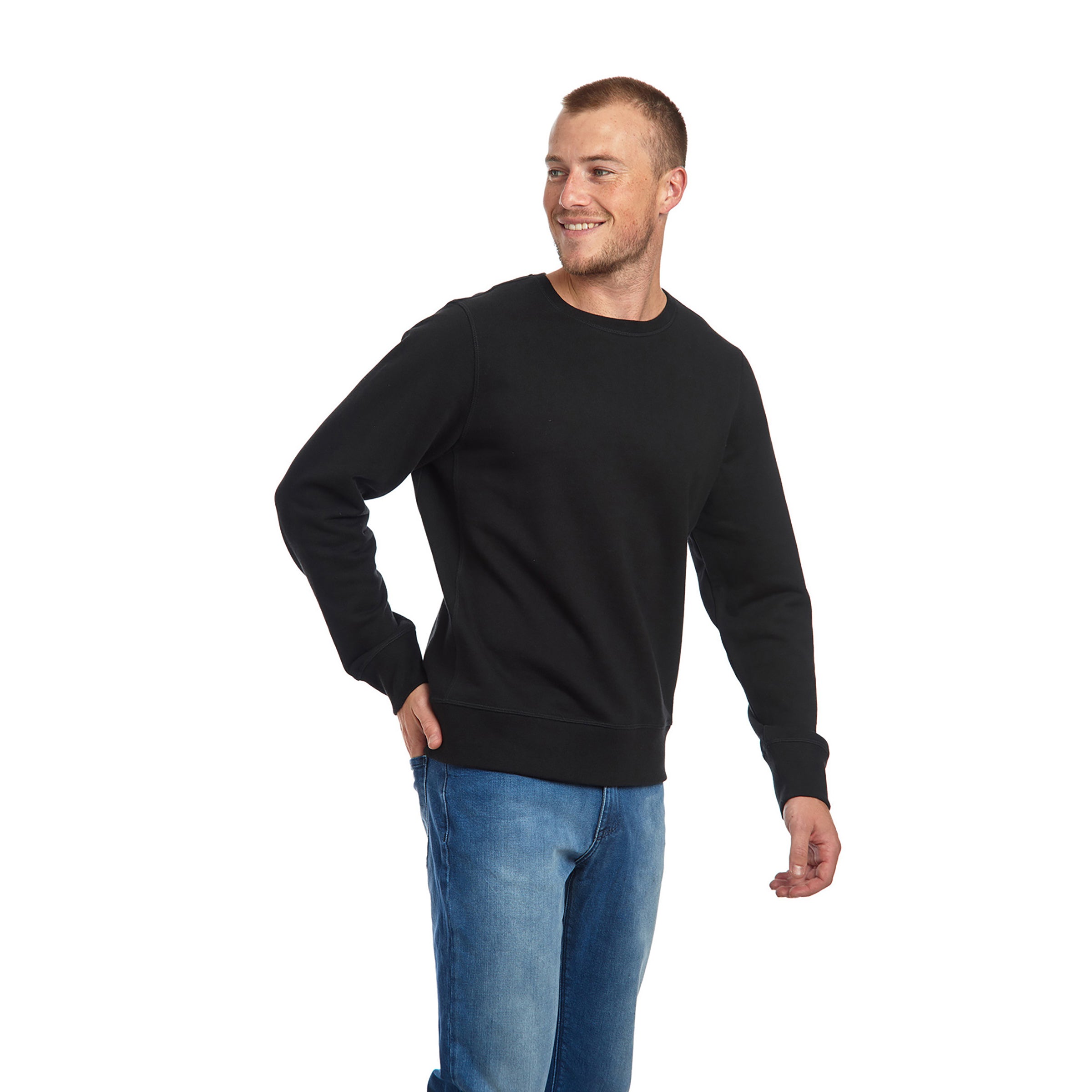 Men wearing Black The French Terry Sweatshirt Hooper