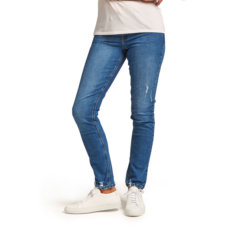 Women wearing Azul medio/claro Slim Boyfriend Ridge Jeans