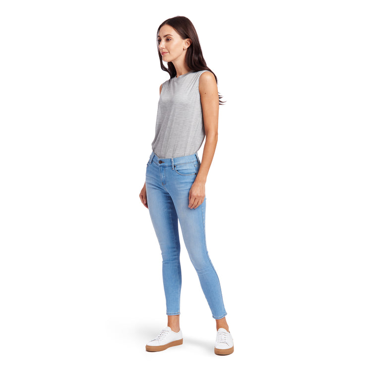 Women wearing Light Blue Mid Rise Skinny Jane Jeans