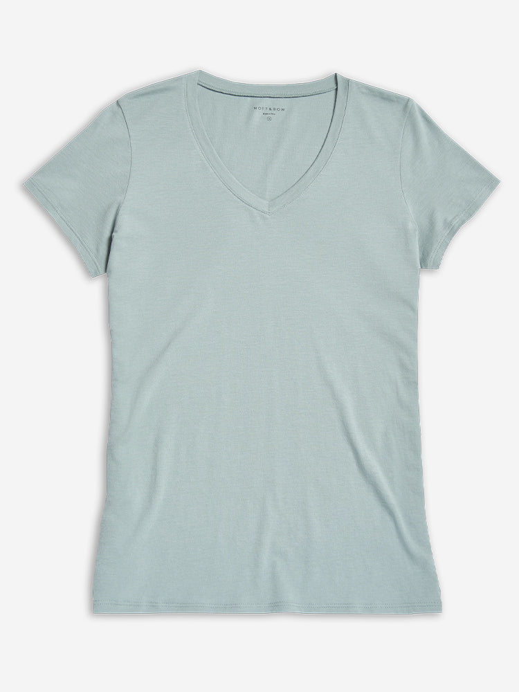 Women wearing Vino Fitted V-Neck Marcy Tee