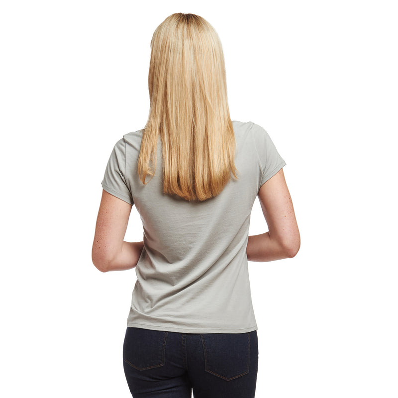 Women wearing Gris Clair Fitted V-Neck Marcy Tee