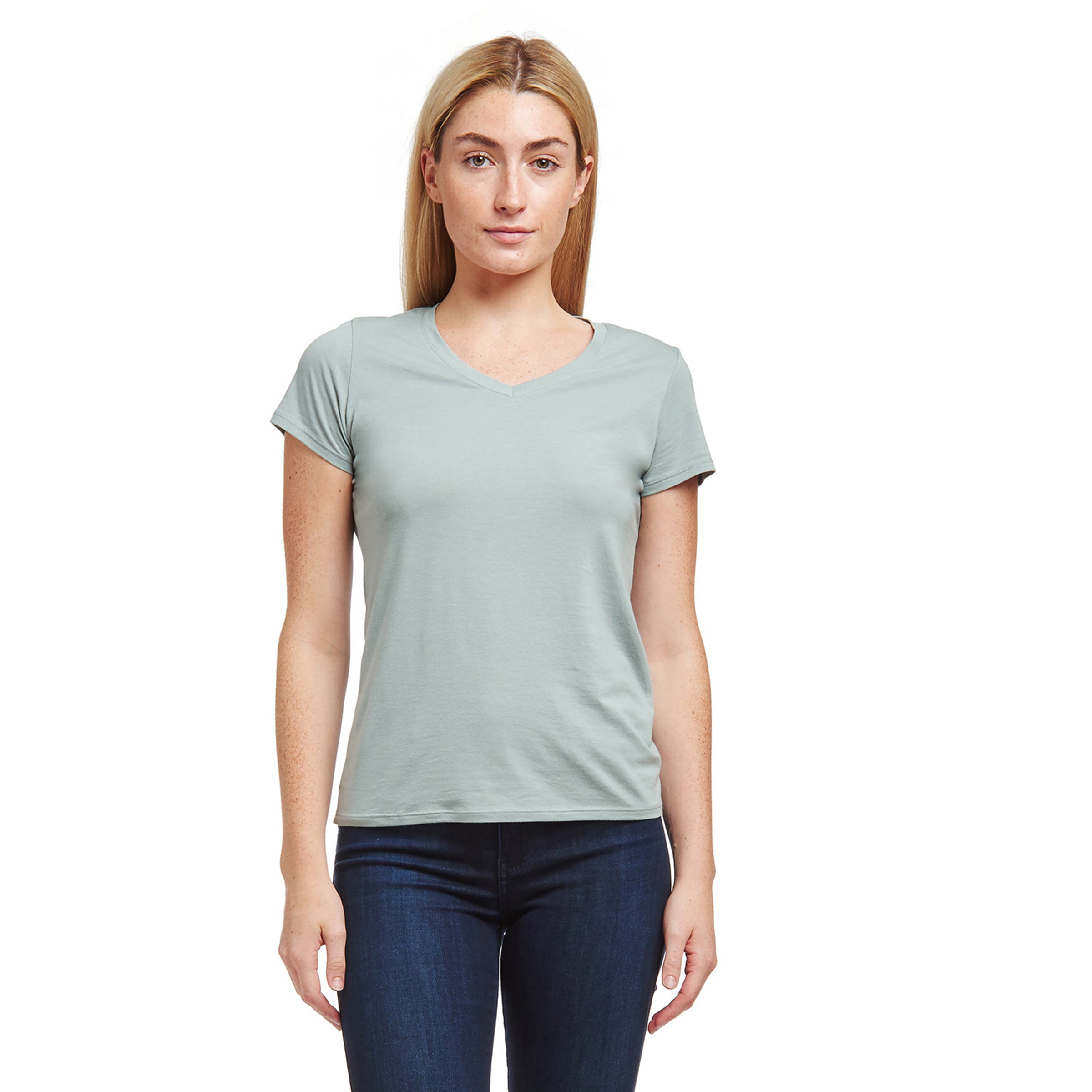 Women wearing Vine Fitted V-Neck Marcy Tee
