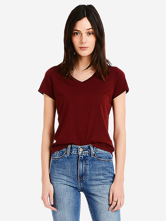 Fitted V-Neck Marcy Tee Cramoisi V-Neck tees