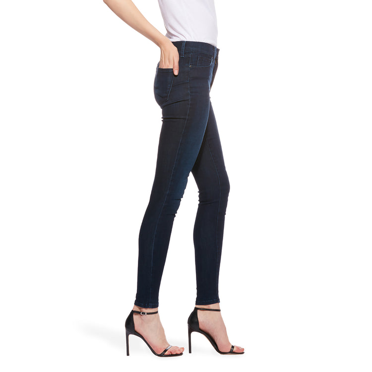 Women wearing Medium/Dark Blue High Rise Skinny Jane Jeans