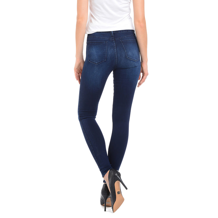 Women wearing Azul oscuro/medio High Rise Skinny Ann Jeans