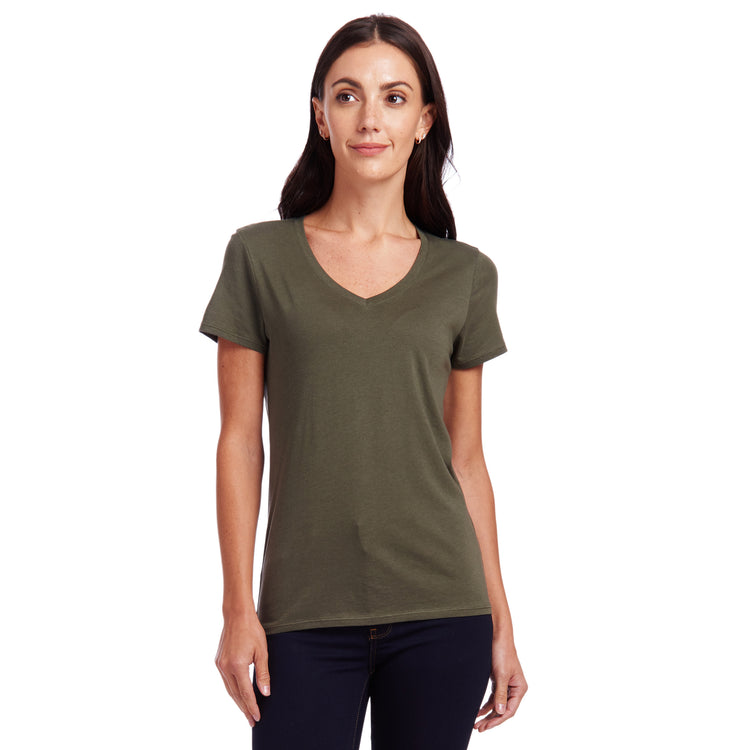 Women's Fitted V-Neck Marcy Tee - Mott & Bow