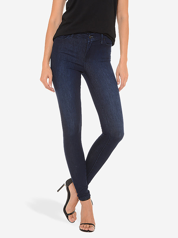 Women wearing Medium/Dark Blue High Rise Skinny Grove Jeans