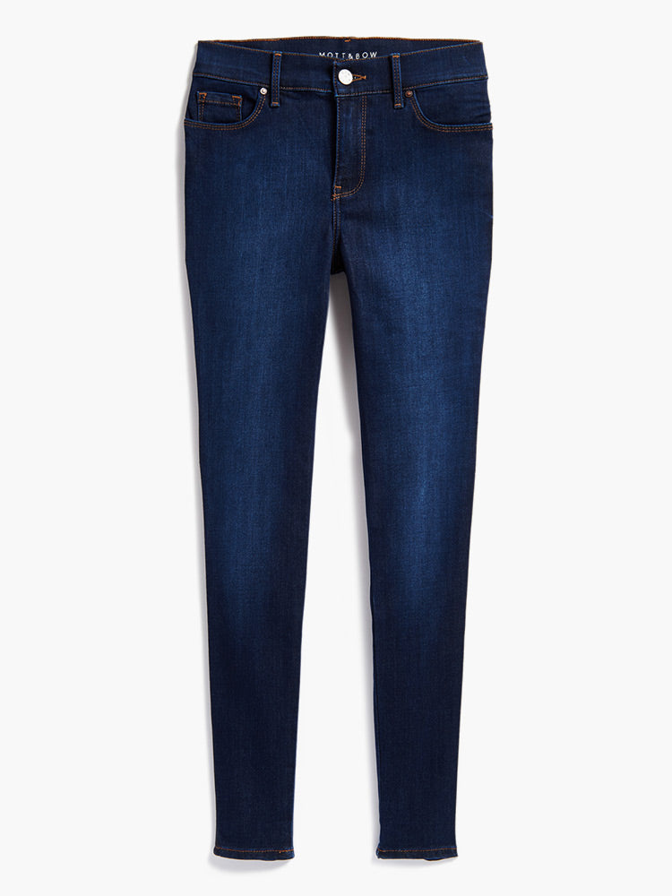 Women wearing Bleu Médium Délavé/Bleu Foncé Mid Rise Skinny Jane Jeans
