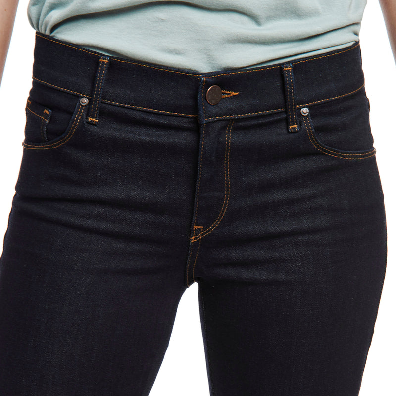 Women wearing Dark Blue Mid Rise Skinny Moore Jeans