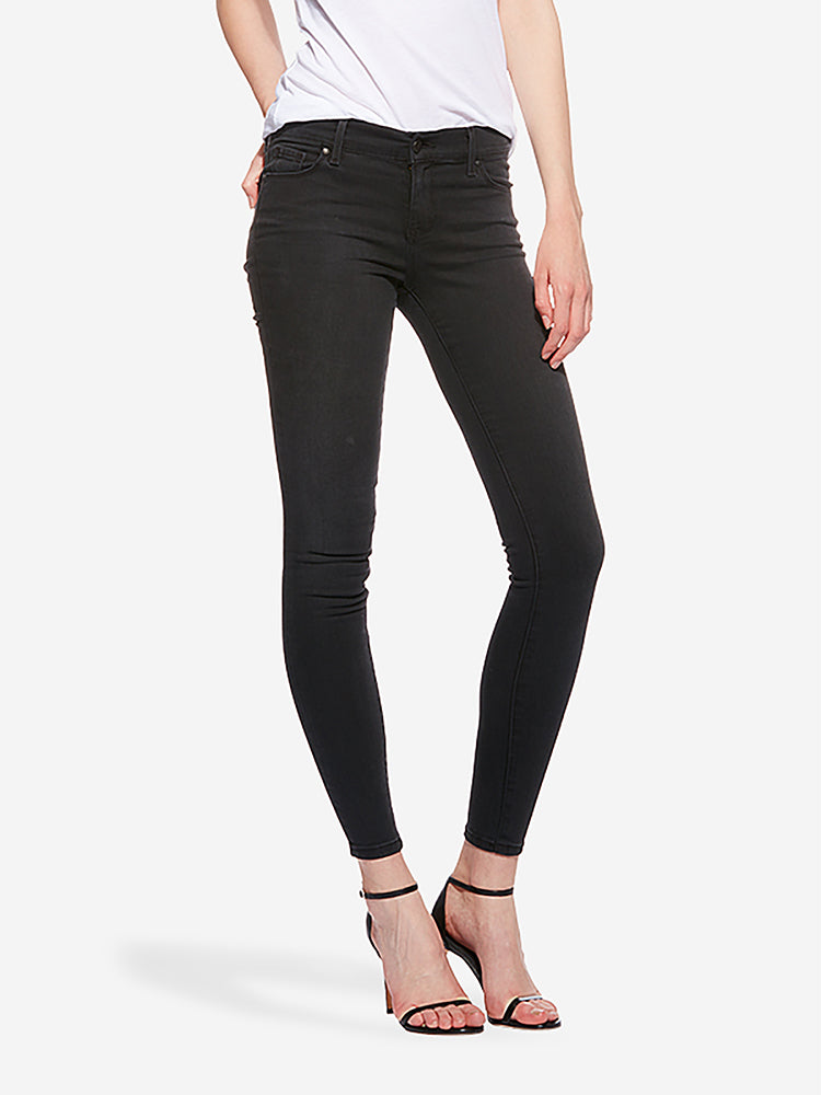 Women wearing Dark Gray Mid Rise Skinny Orchard Jeans