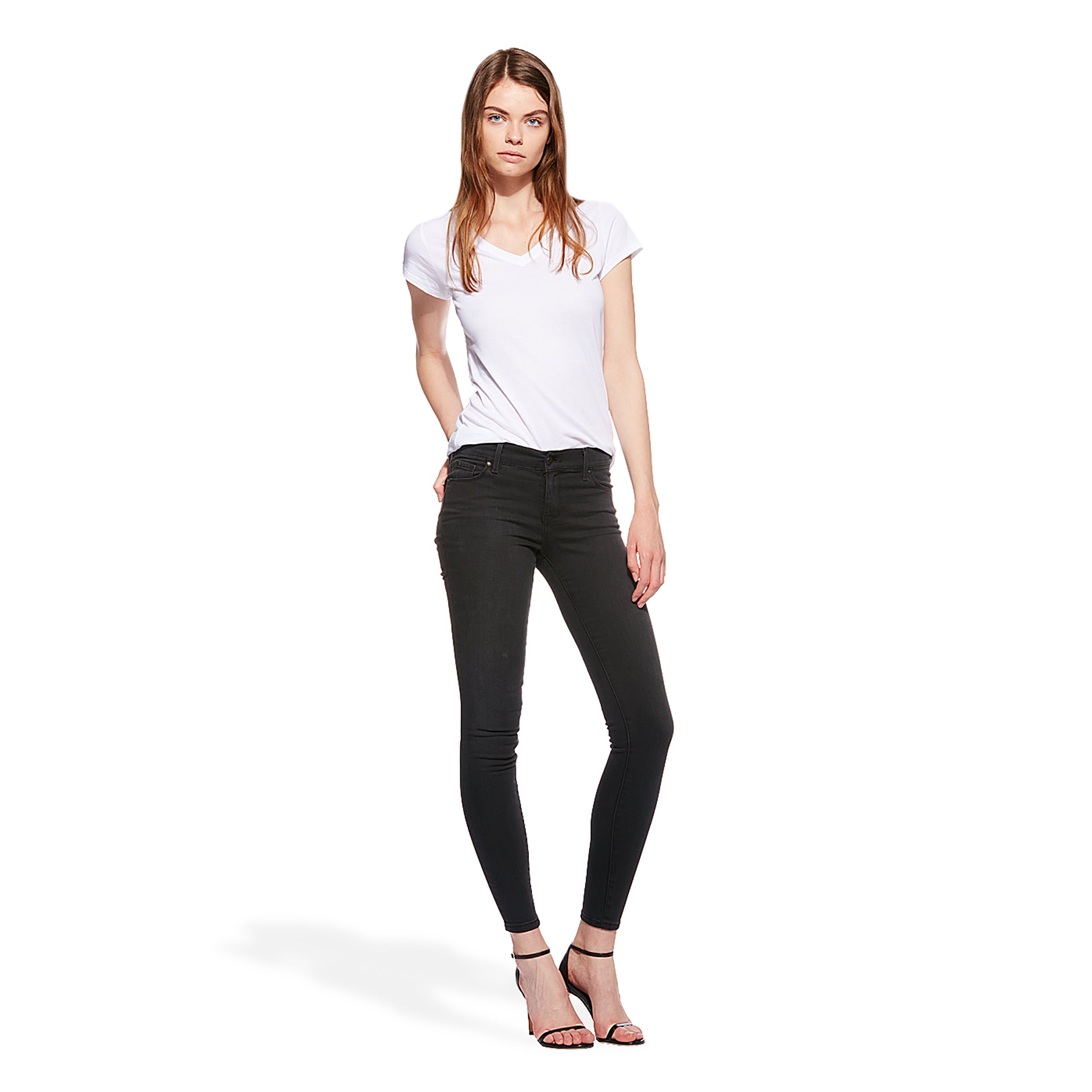 Women wearing Gris foncé Mid Rise Skinny Orchard Jeans