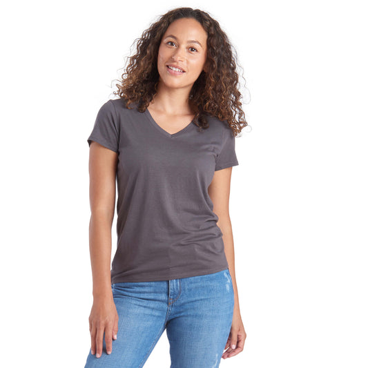 Fitted V-Neck Marcy Tee Noche Gray V-Neck tees
