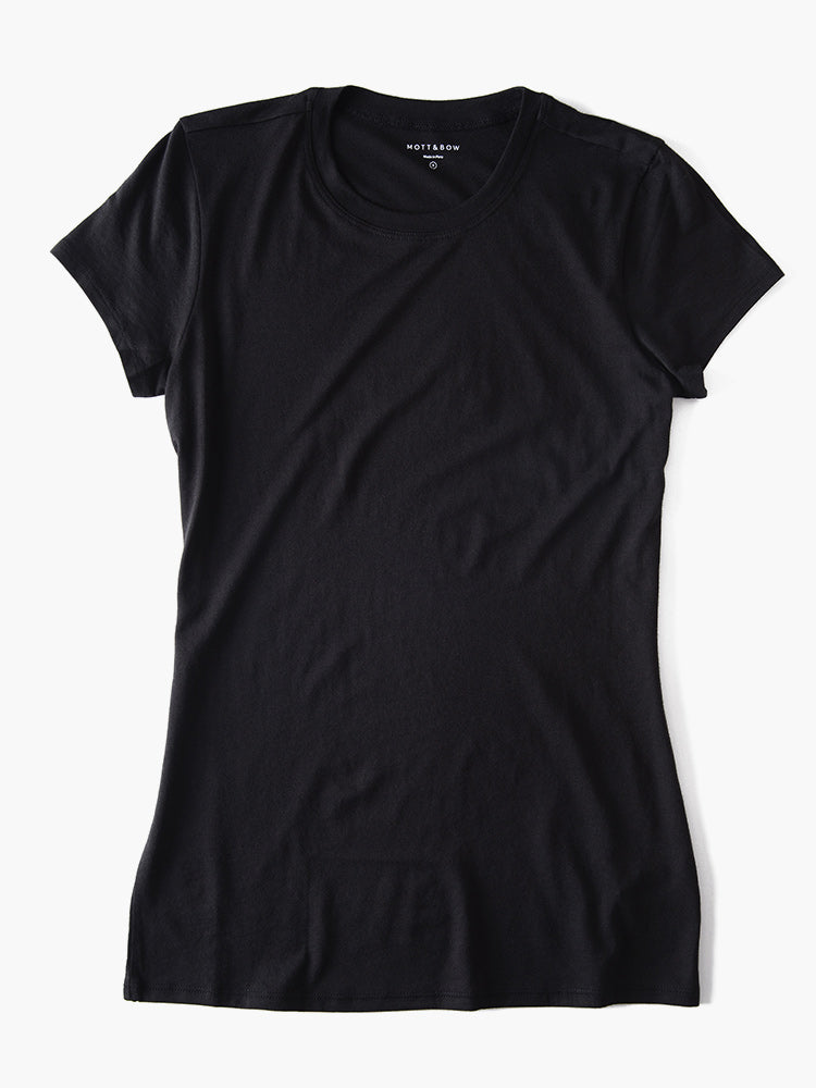 Women wearing Noir Fitted Crew Marcy Tee