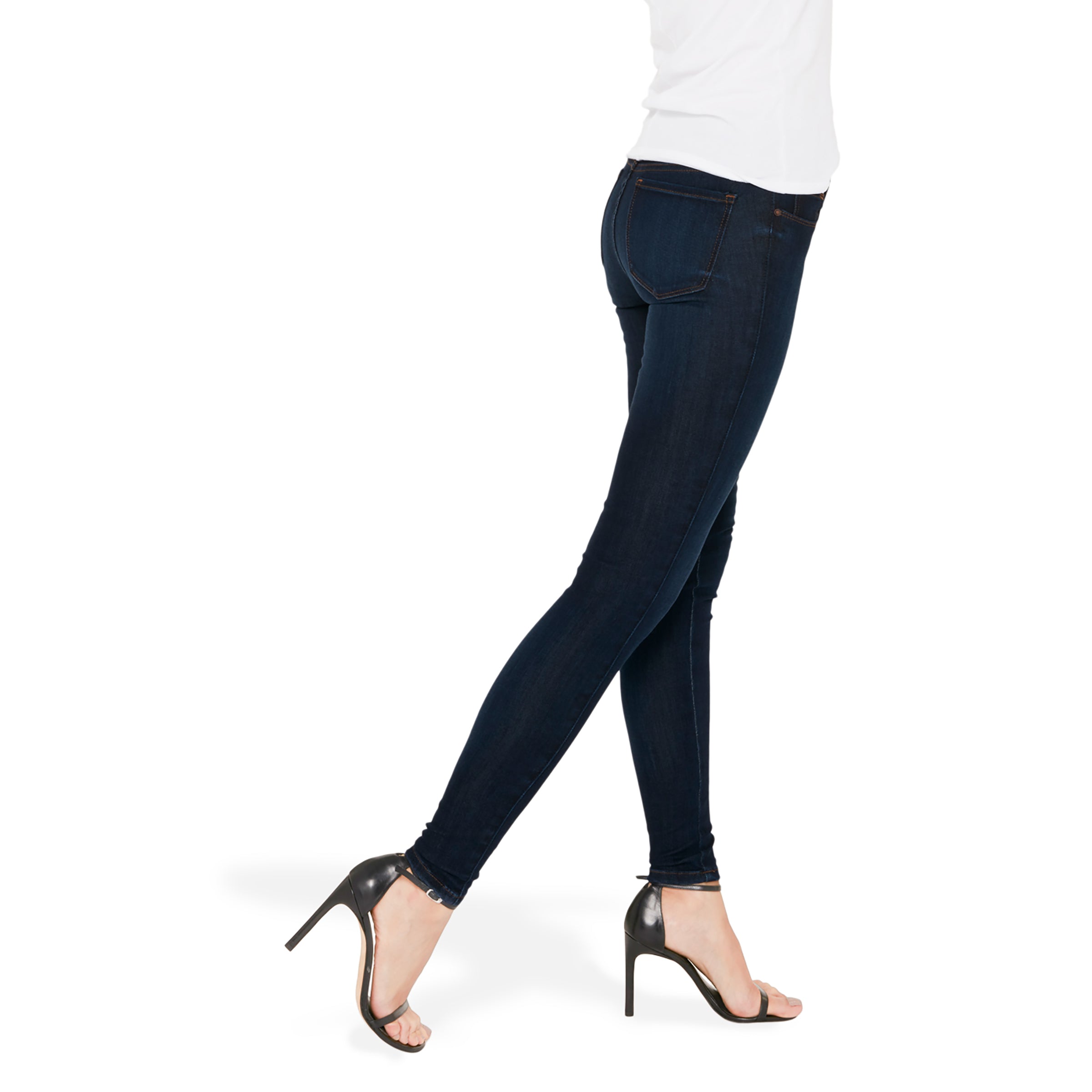 Women wearing Azul oscuro/medio desteñido Mid Rise Skinny Jane Jeans