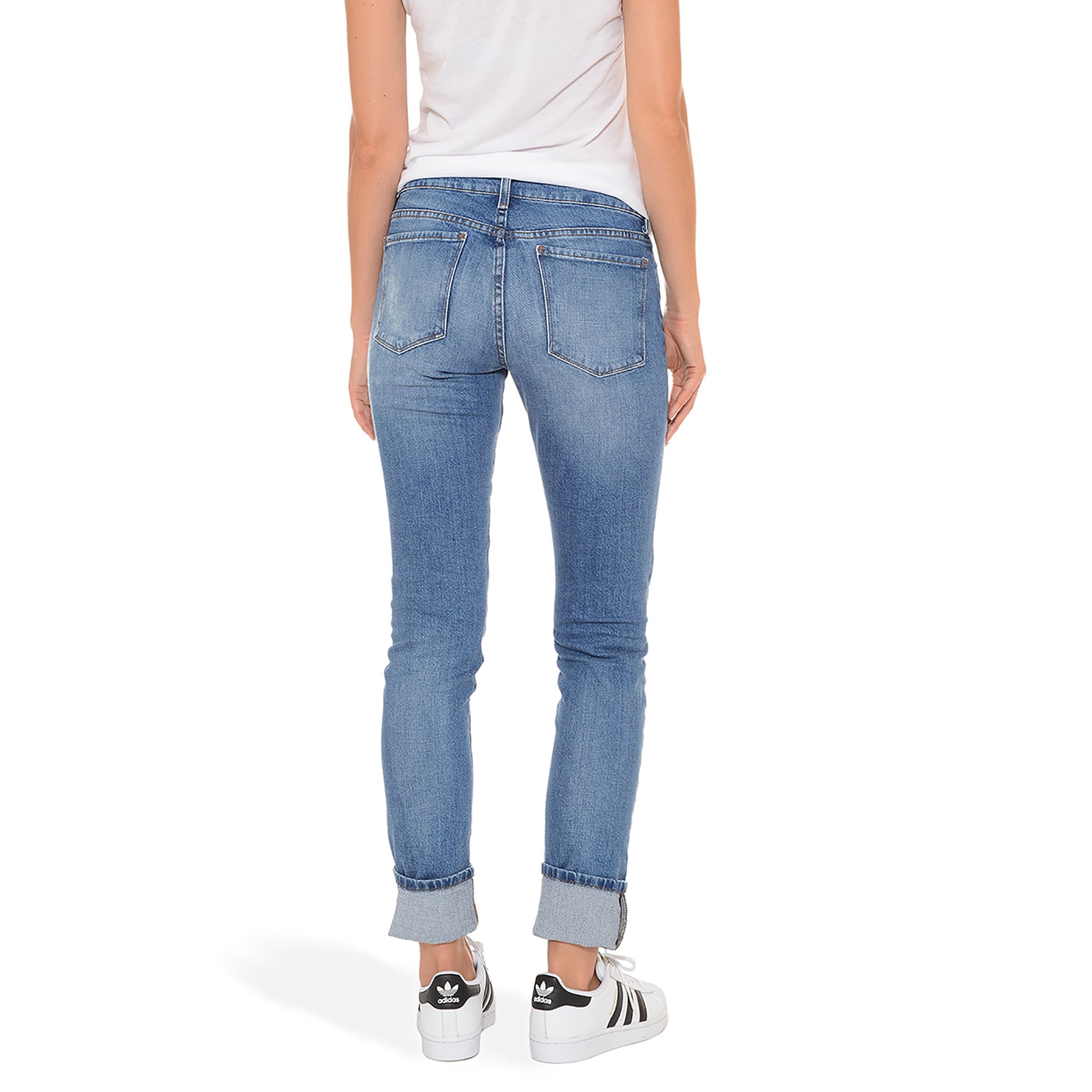 Women wearing Azul medio/claro Slim Boyfriend Monroe Jeans
