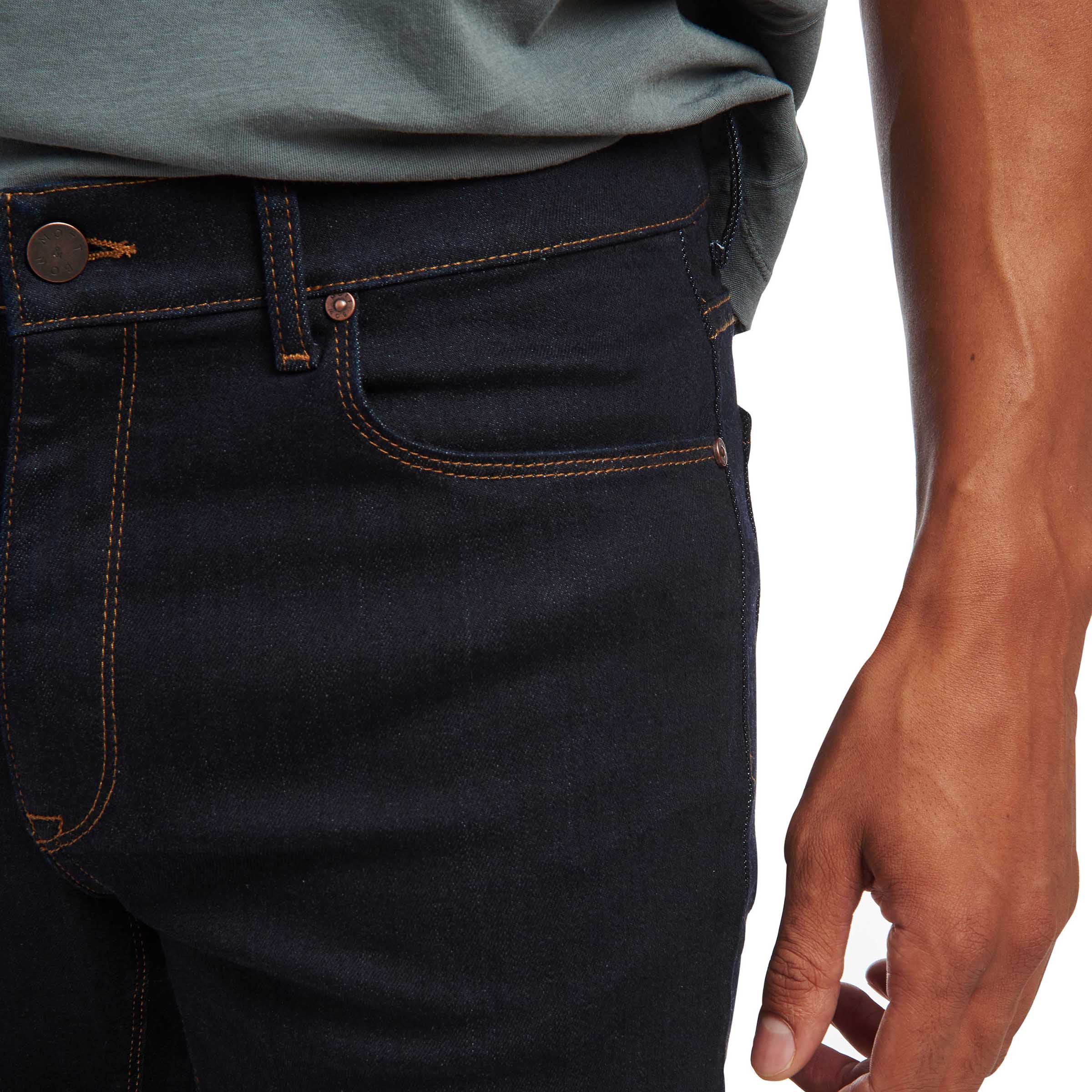 Men wearing Dark Blue Skinny Staple Jeans