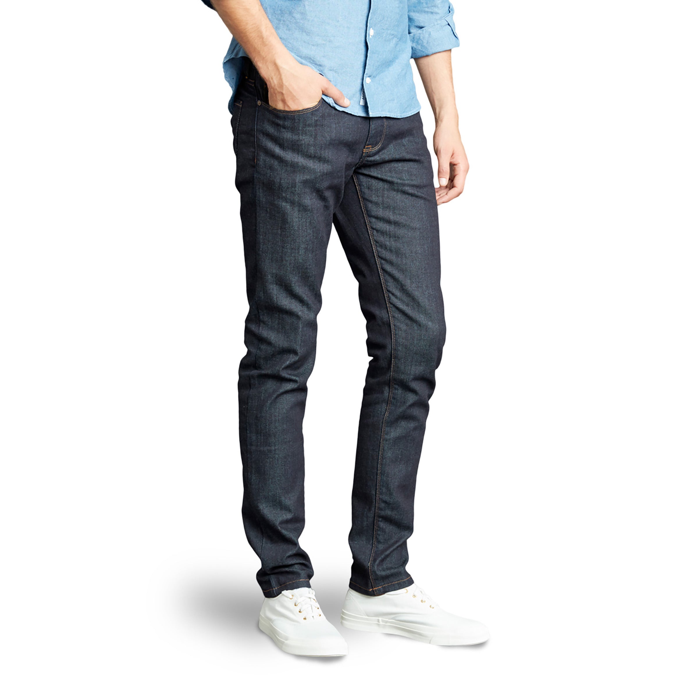 Men wearing Bleu Foncé Skinny Mosco Jeans