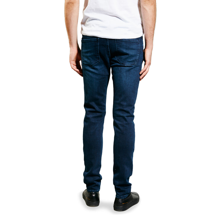 Men wearing Bleu  Médium/Foncé Skinny Staple Jeans