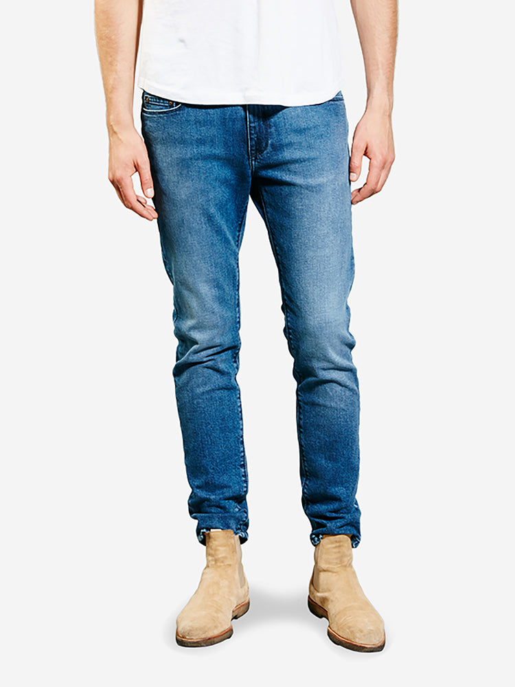Men wearing Bleu Médium Skinny Warren Jeans