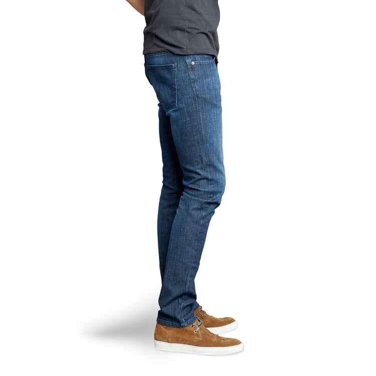 Men wearing Bleu Médium Slim Mosco Jeans