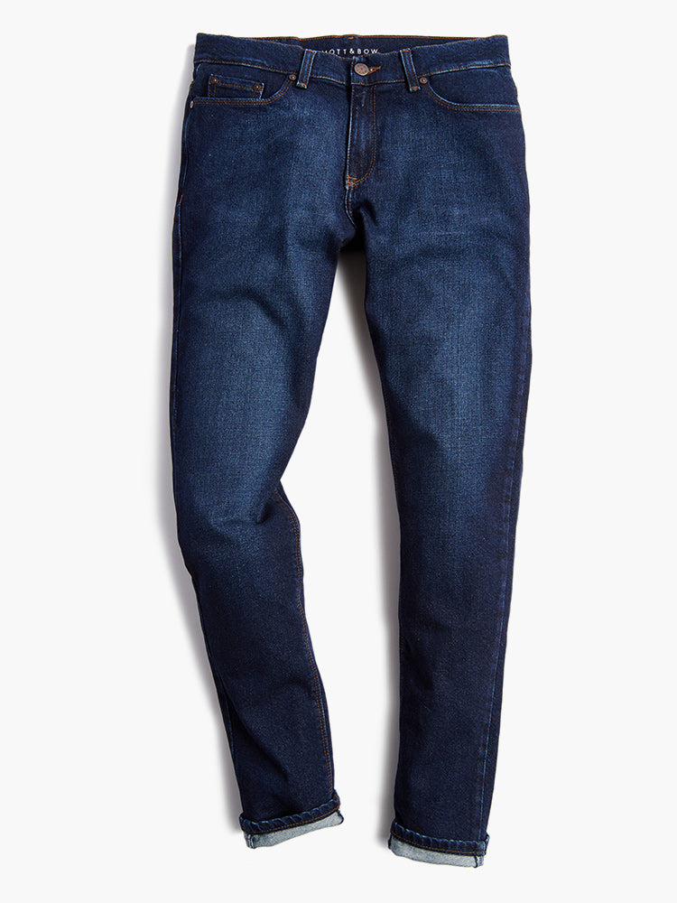 Men wearing Medium/Dark Blue Straight Benson Jeans