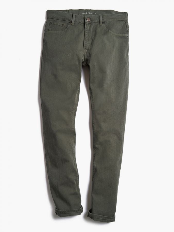  wearing Sage. Slim Mercer Jeans - Pre Order jeans