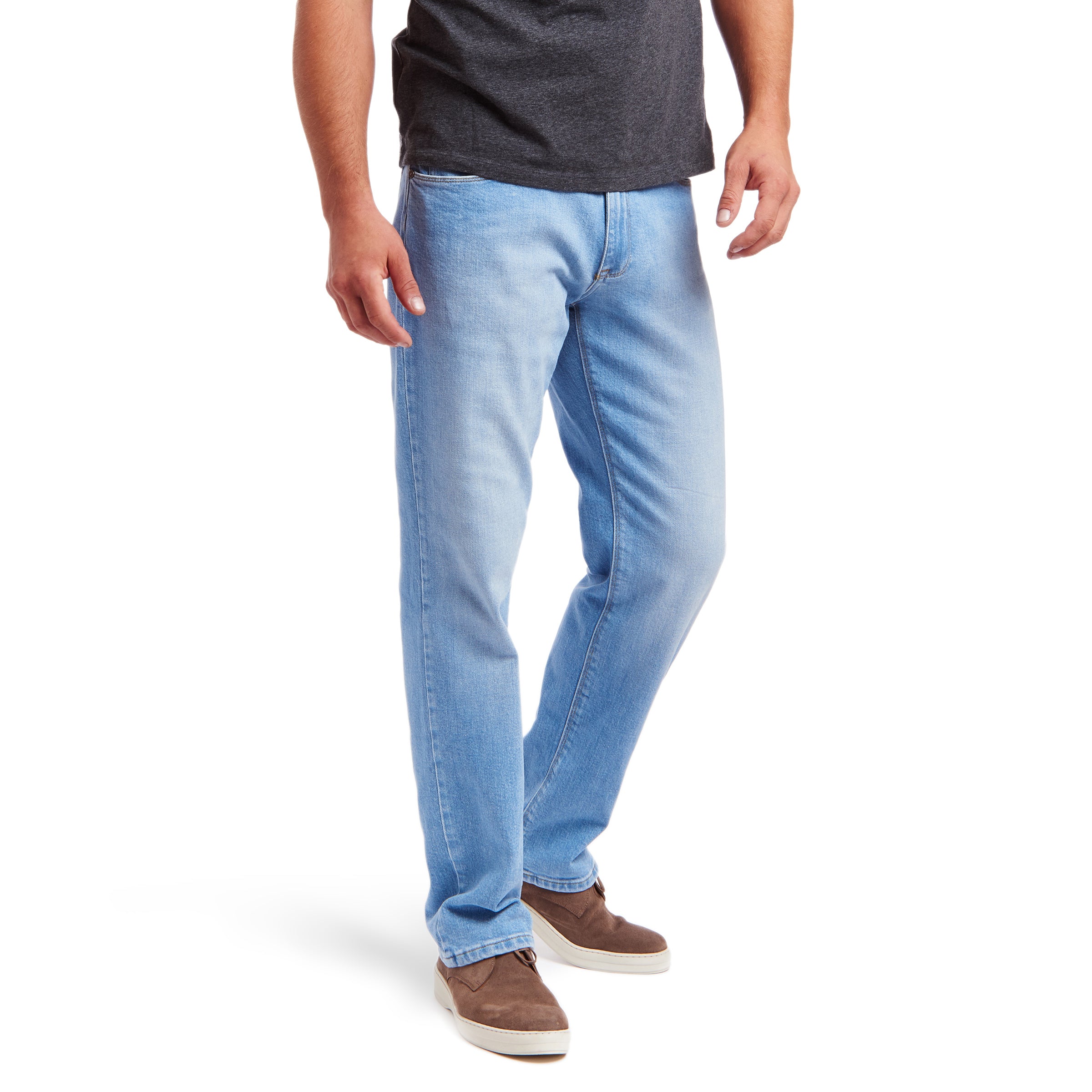 Men wearing Light Blue Straight Hubert Jeans