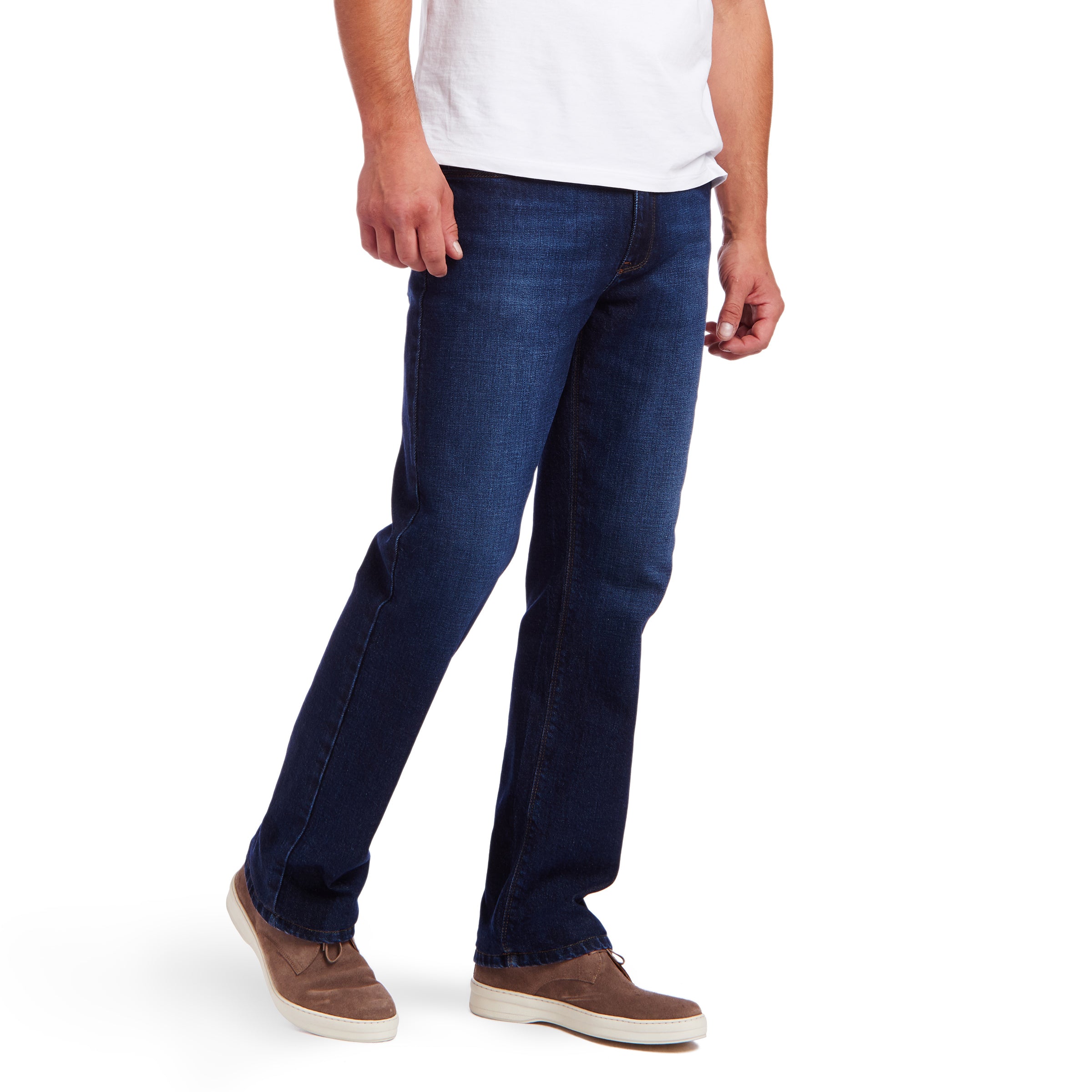 Men wearing Bleu  Médium/Foncé Straight Hubert Jeans
