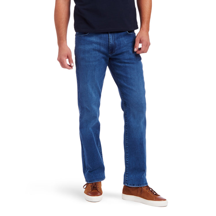 Men wearing Medium Blue Straight Staple Jeans