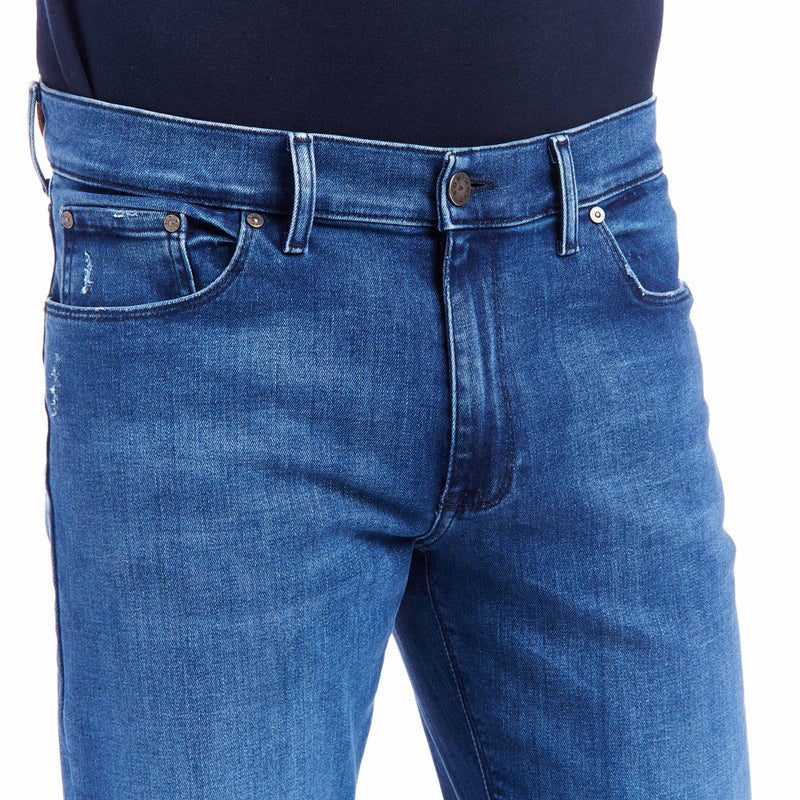 Men wearing Bleu Médium Straight Staple Jeans