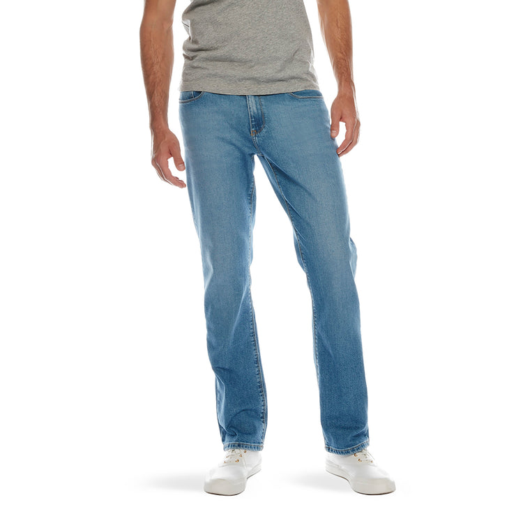 Men wearing Light Blue Straight Benson Jeans