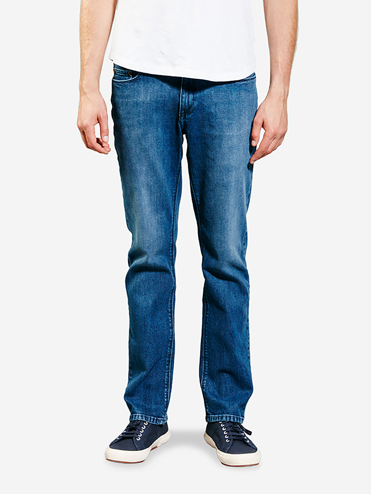 Men wearing Bleu Médium Straight Warren Jeans