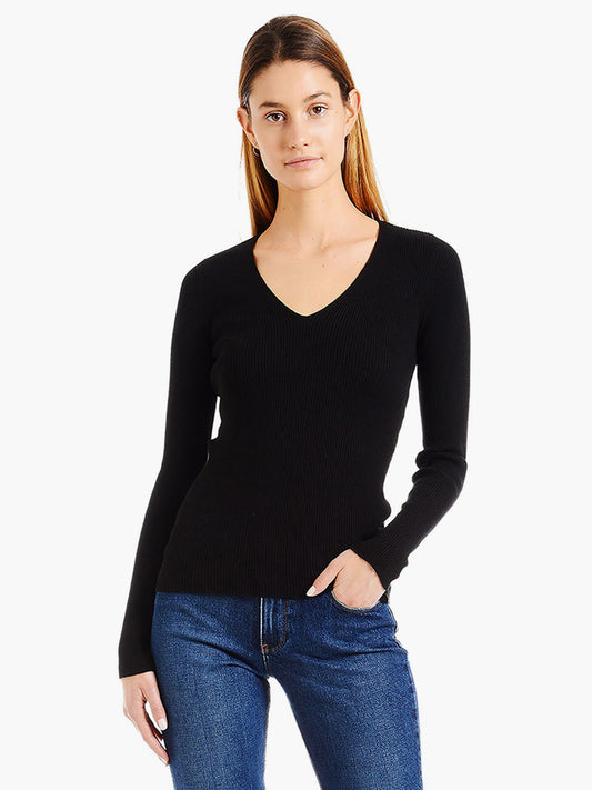 Light Ribbed Cotton/Cashmere V-Neck Emma sweaters