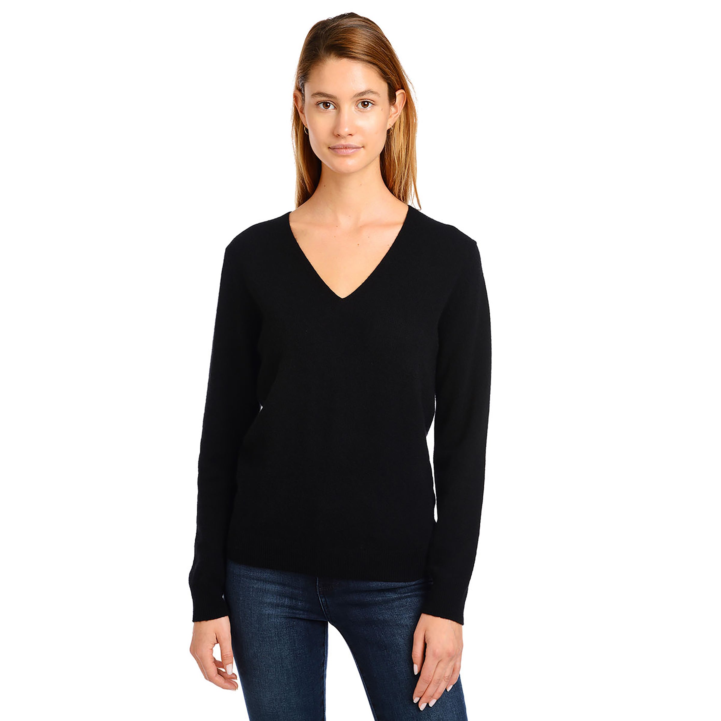 Women's Cashmere V-Neck Willow Sweater Mott Bow